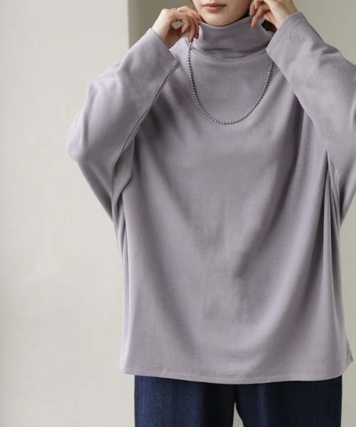 HUG.U(ハグユー)の「発熱ドルマントップス 体感+3.1℃(Tシャツ/カットソー・レディース・オフホワイト/ラベンダー/オレンジ/ベージュ/グレー/ブラック・FREE)」の18枚目の写真