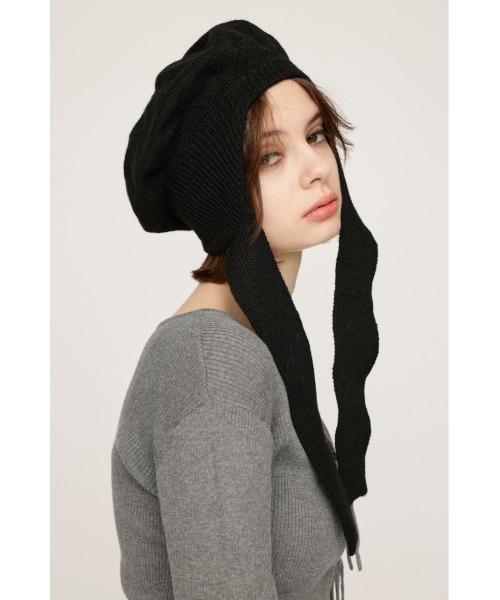 SLY(スライ)の「BERET KNIT BEANIE ベレー ニット ビーニー(ハンチング/ベレー帽・レディース・杢グレー/ブラック・FREE)」の11枚目の写真