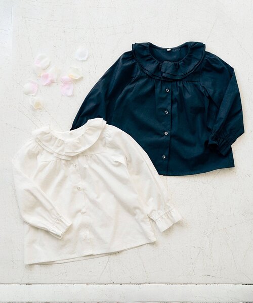 apres les cours（アプレレクール）の「【フォーマル対応】フリル衿ブラウス（シャツ/ブラウス・キッズ・オフホワイト/ブラック・90/100/110/120/130）」の14枚目の写真