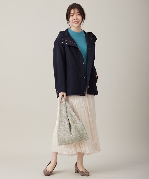 ANY SIS（エニィスィス）の「【撥水・UVカット・洗える】フーデットハーフ コート（その他アウター・レディース・ライトイエロー系/ライトグレー系/ベージュ系/ネイビー系・1/2/3）」の5枚目の写真