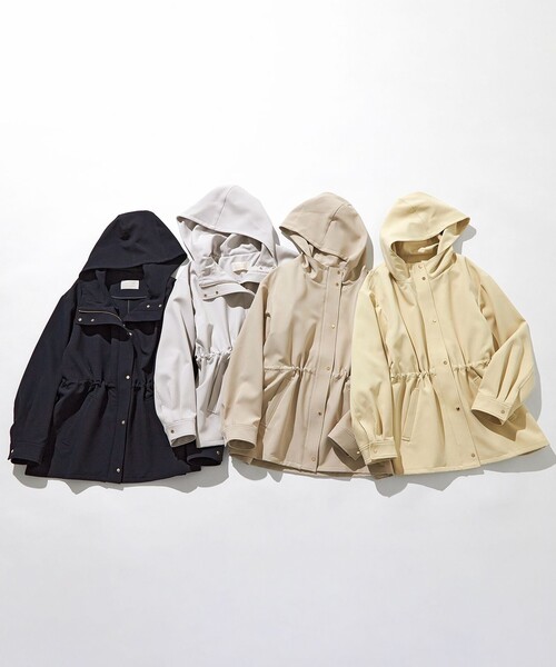 ANY SIS（エニィスィス）の「【撥水・UVカット・洗える】フーデットハーフ コート（その他アウター・レディース・ライトイエロー系/ライトグレー系/ベージュ系/ネイビー系・1/2/3）」の14枚目の写真