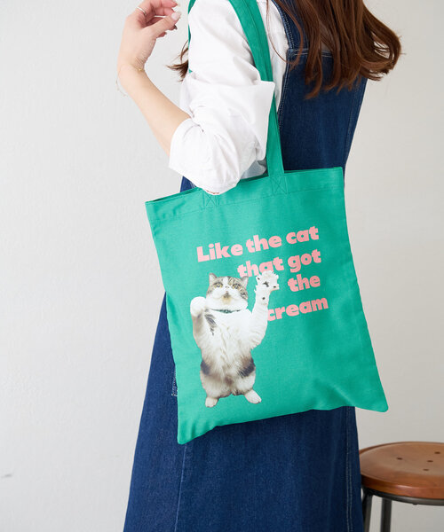 BIRTHDAY BAR（バースデイバー）の「Pechanko Cats　トートバッグ（トートバッグ・レディース・ブルー/イエロー/グリーン・0）」の5枚目の写真