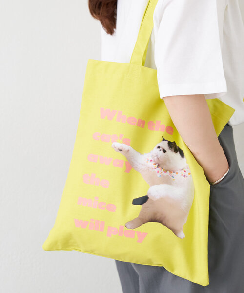 BIRTHDAY BAR（バースデイバー）の「Pechanko Cats　トートバッグ（トートバッグ・レディース・ブルー/イエロー/グリーン・0）」の22枚目の写真