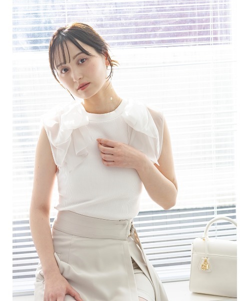 セール】リボンスリーブカットソー（Tシャツ/カットソー