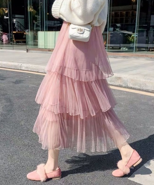 SPIGA（スピーガ）の「ﾌﾟﾘｰﾂﾃｨｱｰﾄﾞｽｶｰﾄ（スカート・レディース・ホワイト/アイボリー/ブラック/ピンク・MEDIUM/LARGE/X-LARGE）」の2枚目の写真