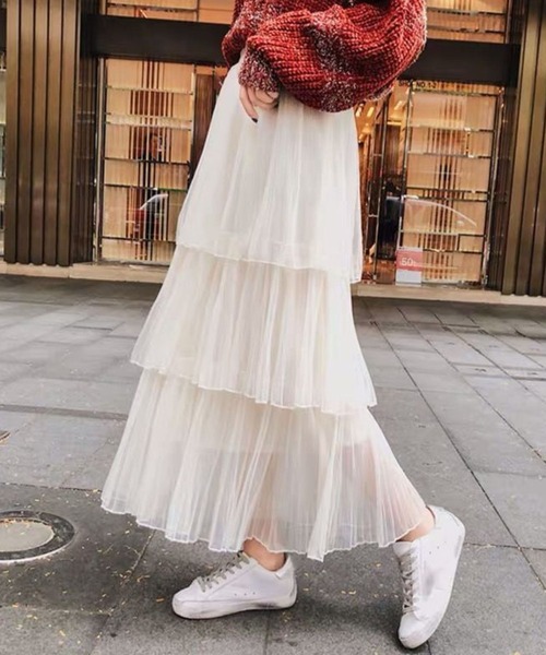 SPIGA（スピーガ）の「ﾌﾟﾘｰﾂﾃｨｱｰﾄﾞｽｶｰﾄ（スカート・レディース・ホワイト/アイボリー/ブラック/ピンク・MEDIUM/LARGE/X-LARGE）」の3枚目の写真