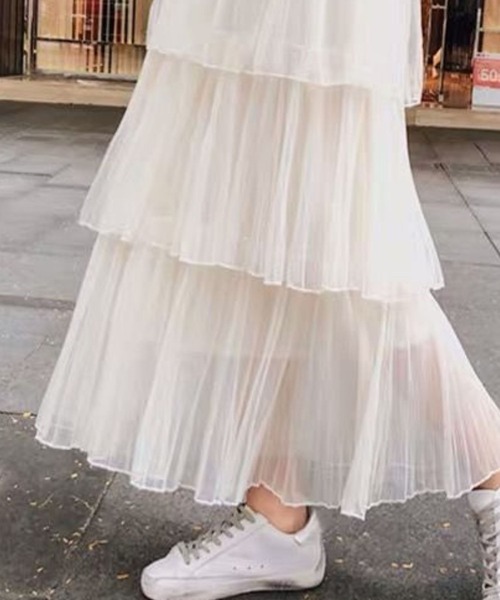 SPIGA（スピーガ）の「ﾌﾟﾘｰﾂﾃｨｱｰﾄﾞｽｶｰﾄ（スカート・レディース・ホワイト/アイボリー/ブラック/ピンク・MEDIUM/LARGE/X-LARGE）」の6枚目の写真