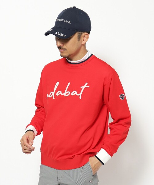 adabat(アダバット)の「【新レーベル ADABAT NAVY】ウォッシャブル素材 アダバットサインロゴニット(ニット/セーター・メンズ・レッド系1/ネイビー・50/48/46)」の5枚目の写真