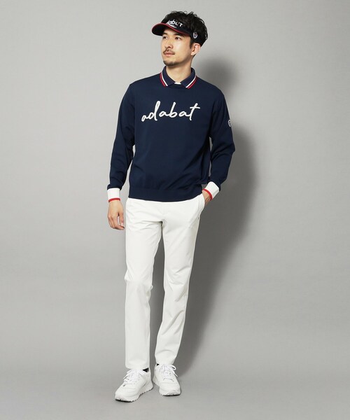 adabat(アダバット)の「【新レーベル ADABAT NAVY】ウォッシャブル素材 アダバットサインロゴニット(ニット/セーター・メンズ・レッド系1/ネイビー・50/48/46)」の20枚目の写真