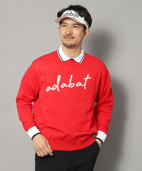 adabat(アダバット)の「【新レーベル ADABAT NAVY】ウォッシャブル素材 アダバットサインロゴニット(ニット/セーター・メンズ・レッド系1/ネイビー・50/48/46)」の4枚目の写真