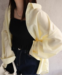 <刺繍入り> ビッグシルエット/オーバーサイズシャツブラウス