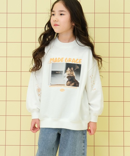 セール】【KIDS】手描き刺繍フォトスウェット 291000