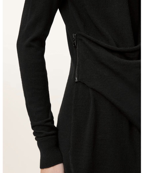 ALLSAINTS(オールセインツ)の「DRINA DRAPED WOOL DRESS | DRINA ドレープ ウール ドレス・ワンピース(ワンピース・レディース・ブラック・XS/S/M)」の8枚目の写真