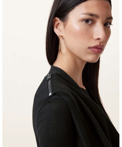 ALLSAINTS(オールセインツ)の「DRINA DRAPED WOOL DRESS | DRINA ドレープ ウール ドレス・ワンピース(ワンピース・レディース・ブラック・XS/S/M)」の5枚目の写真