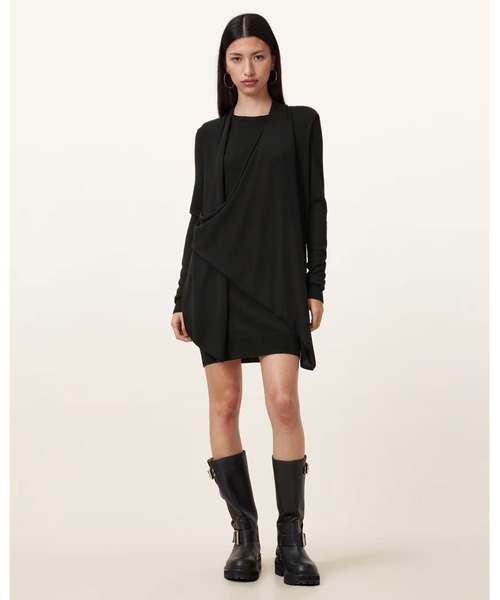 ALLSAINTS(オールセインツ)の「DRINA DRAPED WOOL DRESS | DRINA ドレープ ウール ドレス・ワンピース(ワンピース・レディース・ブラック・XS/S/M)」の7枚目の写真
