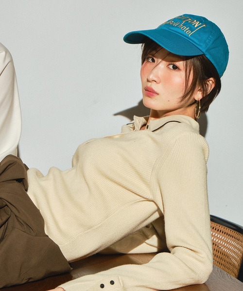 MUHET（ミュエータ）の「ribbed knit polo / リブニットポロ（ポロシャツ・レディース・杢グレー/アイボリー/ブラウン・FREE）」の11枚目の写真