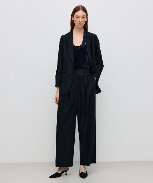 BACCA(バッカ)の「ウールドスキン ワイドタックパンツ(その他パンツ・レディース・ネイビー/ベージュ・34/36)」の12枚目の写真