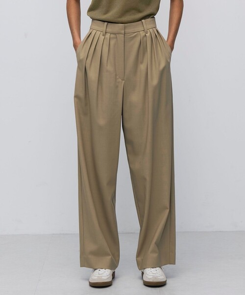 BACCA(バッカ)の「ウールドスキン ワイドタックパンツ(その他パンツ・レディース・ネイビー/ベージュ・34/36)」の11枚目の写真