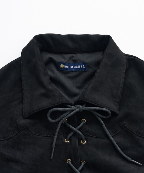 FREAK'S STORE（フリークスストア）の「NAUTICA JEANS CO./ノーティカジーンズ スエーディーボレロトップス（カーディガン/ボレロ・レディース・キャメル/ブラック・ﾌﾘ-）」の14枚目の写真