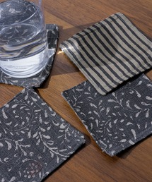 emesuelee（エメスーリー）の「4枚セット スラブコットンプリントコースター（ランチョンマット/テーブルウェア）」