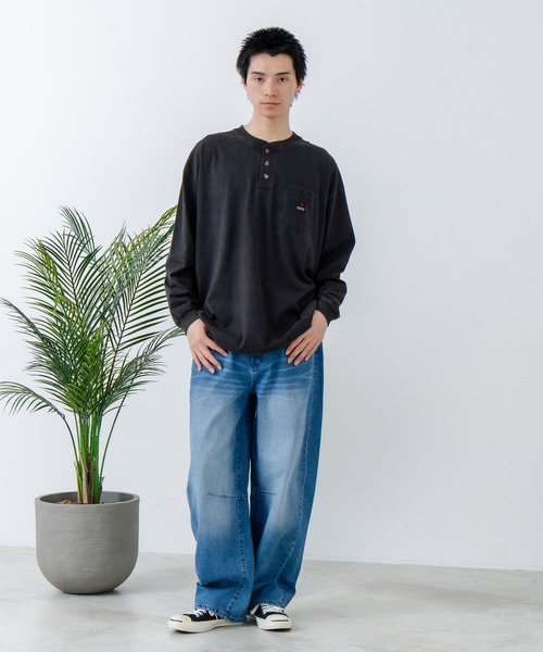 JEANS MATE（ジーンズメイト）の「【NEOSARTIC】バレルレッグイージーライトデニムパンツ（デニムパンツ・メンズ・ライトグレー/ブラック/ネイビー/クリアブルー・MEDIUM/LARGE/X-LARGE）」の12枚目の写真