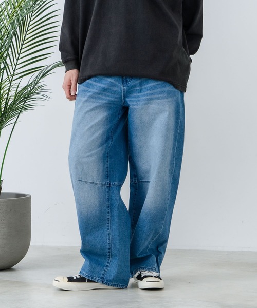 JEANS MATE（ジーンズメイト）の「【NEOSARTIC】バレルレッグイージーライトデニムパンツ（デニムパンツ・メンズ・ライトグレー/ブラック/ネイビー/クリアブルー・MEDIUM/LARGE/X-LARGE）」の16枚目の写真