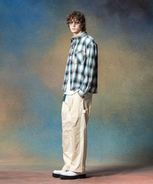 ペイントパンツ　古着　チノパン　リメイク　ペンキ　ブラウン　アート　PA260 Remake Painter Chino Pants / リメイクペインターチノパンツ