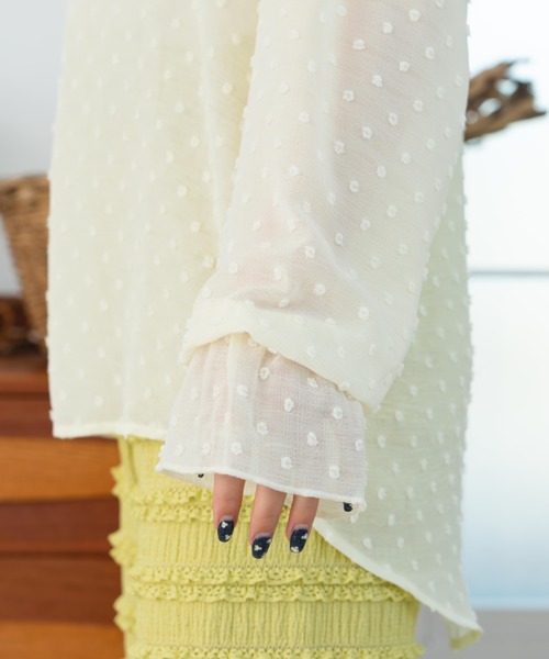 eLur（エラー）の「フリルシフォンブラウス/ドット柄（シャツ/ブラウス・レディース・ホワイト/イエロー・FREE）」の16枚目の写真