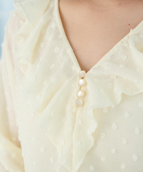 eLur（エラー）の「フリルシフォンブラウス/ドット柄（シャツ/ブラウス・レディース・ホワイト/イエロー・FREE）」の19枚目の写真