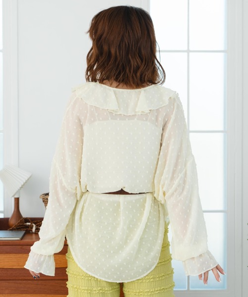 eLur（エラー）の「フリルシフォンブラウス/ドット柄（シャツ/ブラウス・レディース・ホワイト/イエロー・FREE）」の14枚目の写真