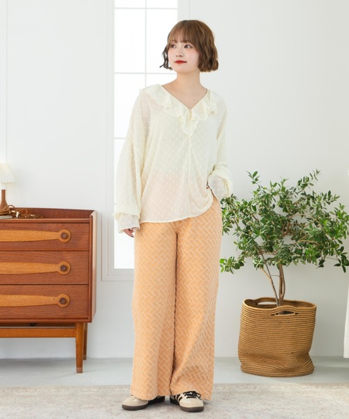 eLur（エラー）の「フリルシフォンブラウス/ドット柄（シャツ/ブラウス・レディース・ホワイト/イエロー・FREE）」の21枚目の写真