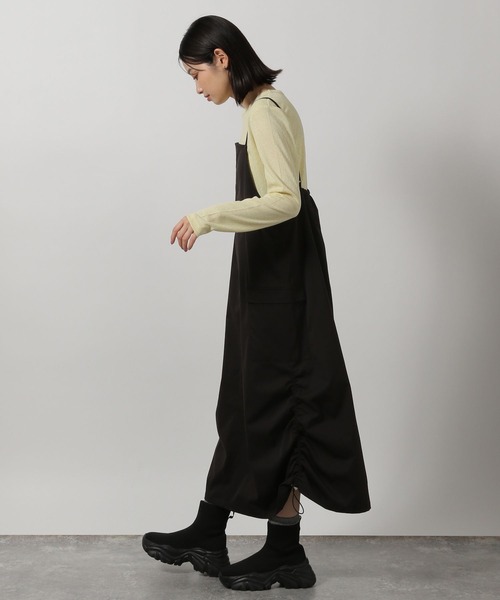 LAKOLE（ラコレ）の「カーゴキャミジャンスカ / 290715（ジャンパースカート・レディース・ブラック/グレー/アイボリー・FREE）」の7枚目の写真