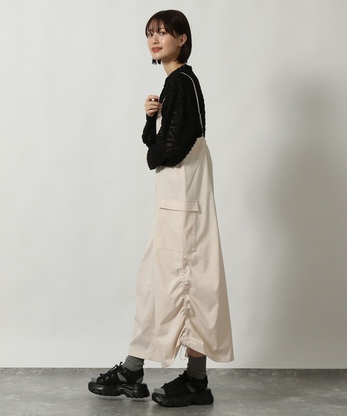 LAKOLE（ラコレ）の「カーゴキャミジャンスカ / 290715（ジャンパースカート・レディース・ブラック/グレー/アイボリー・FREE）」の9枚目の写真