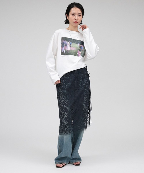+81BRANCA(ハチイチブランカ)の「【81BRANCA】<別注>ナップサック付き Phototee set(Tシャツ/カットソー・レディース・チャコール/ホワイト・フリー)」の3枚目の写真