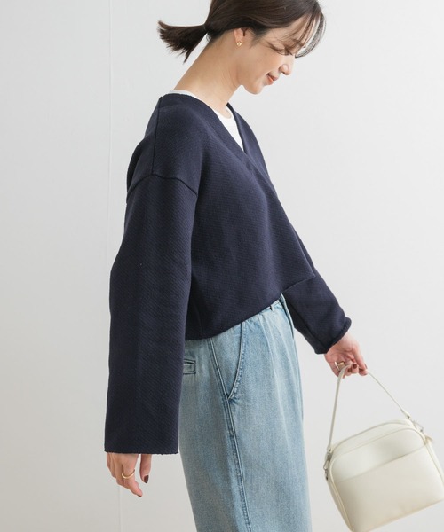 URBAN RESEARCH DOORS(アーバンリサーチドアーズ)の「ミドルインレイVネックプルオーバー(Tシャツ/カットソー・レディース・ネイビー/ホワイト系その他・MEDIUM)」の12枚目の写真