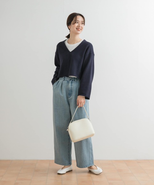 URBAN RESEARCH DOORS(アーバンリサーチドアーズ)の「ミドルインレイVネックプルオーバー(Tシャツ/カットソー・レディース・ネイビー/ホワイト系その他・MEDIUM)」の14枚目の写真