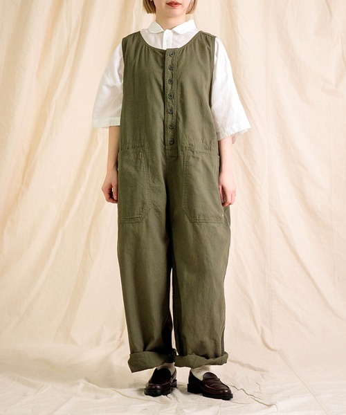 NOBLE サロペット UpcycleLino】ギンガムアシメサロペット｜nest Robe / CONFECT