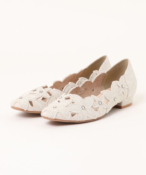 Bridget Birkin】フラワーカットワークラメパンプス(551032