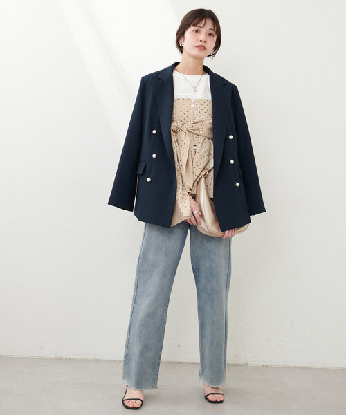 natural couture（ナチュラルクチュール）の「osono2WAYビスチェ付きスカート（スカート・レディース・チャコールグレー/サックスブルー/その他1・LARGE/MEDIUM）」の9枚目の写真