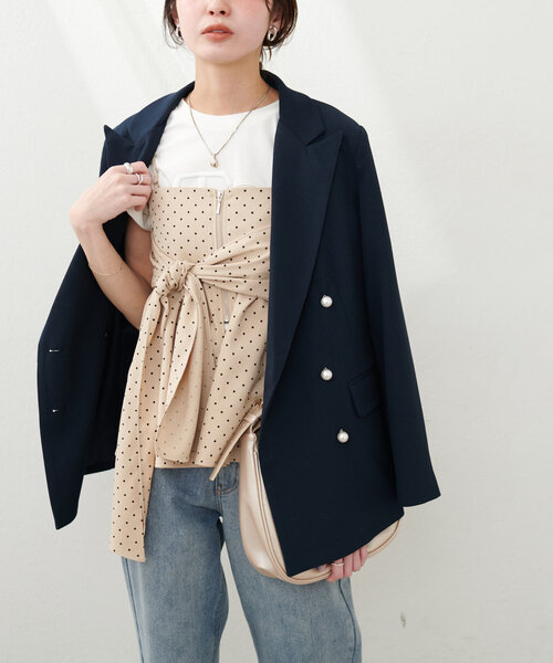 natural couture（ナチュラルクチュール）の「osono2WAYビスチェ付きスカート（スカート・レディース・チャコールグレー/サックスブルー/その他1・LARGE/MEDIUM）」の10枚目の写真