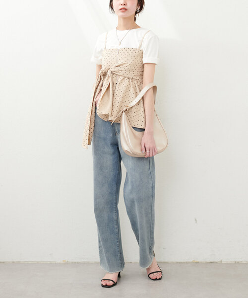 natural couture（ナチュラルクチュール）の「osono2WAYビスチェ付きスカート（スカート・レディース・チャコールグレー/サックスブルー/その他1・LARGE/MEDIUM）」の11枚目の写真