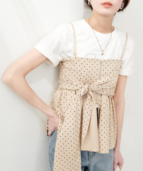 natural couture（ナチュラルクチュール）の「osono2WAYビスチェ付きスカート（スカート・レディース・チャコールグレー/サックスブルー/その他1・LARGE/MEDIUM）」の13枚目の写真