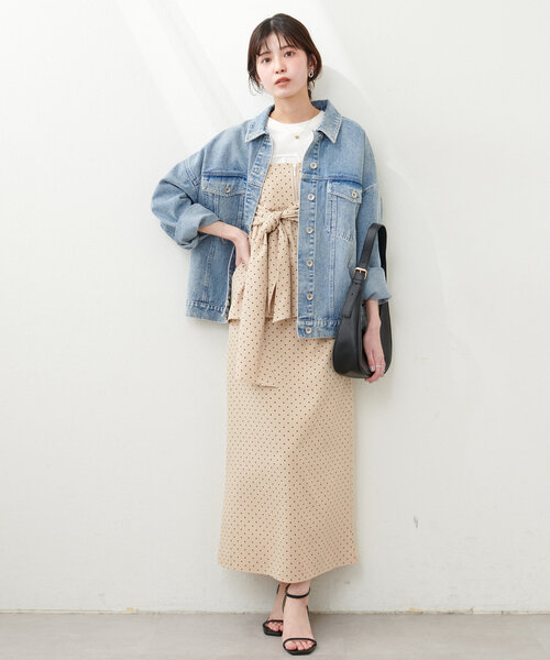 natural couture（ナチュラルクチュール）の「osono2WAYビスチェ付きスカート（スカート・レディース・チャコールグレー/サックスブルー/その他1・LARGE/MEDIUM）」の14枚目の写真