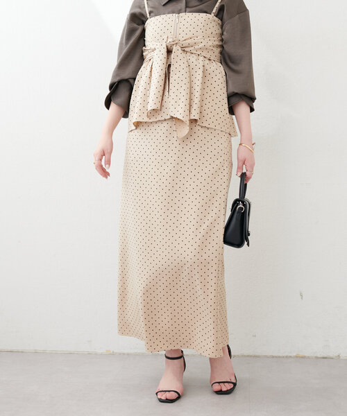 natural couture（ナチュラルクチュール）の「osono2WAYビスチェ付きスカート（スカート・レディース・チャコールグレー/サックスブルー/その他1・LARGE/MEDIUM）」の21枚目の写真