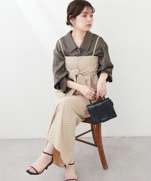 natural couture（ナチュラルクチュール）の「osono2WAYビスチェ付きスカート（スカート・レディース・チャコールグレー/サックスブルー/その他1・LARGE/MEDIUM）」の22枚目の写真