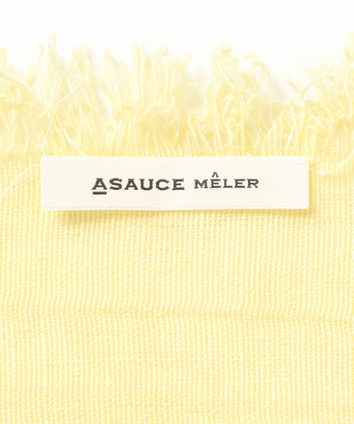 A SAUCE MELER ベルギーリネンフリンジストール(F WHITE
