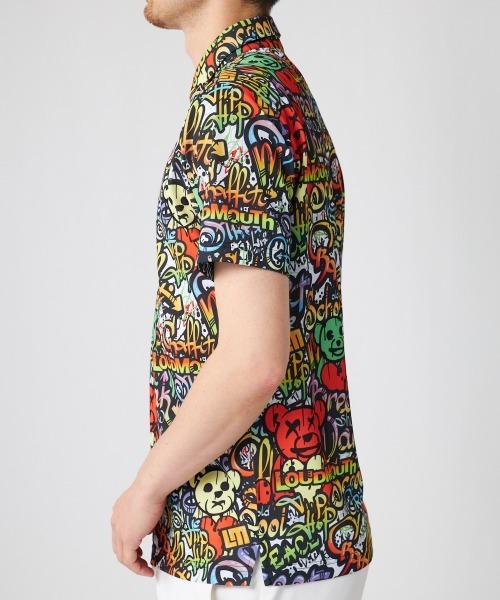 Loudmouth（ラウドマウス）の「LOUDMOUTH/ラウドマウス ゴルフウェア ブランド ロゴ 刺繍 総柄 ハーフボタン 半袖 シャツ ポロシャツ 吸汗速乾 UV 接触冷感（ポロシャツ・メンズ・その他1/その他2/その他3/その他4/その他6/その他5・LL/M/L）」の7枚目の写真