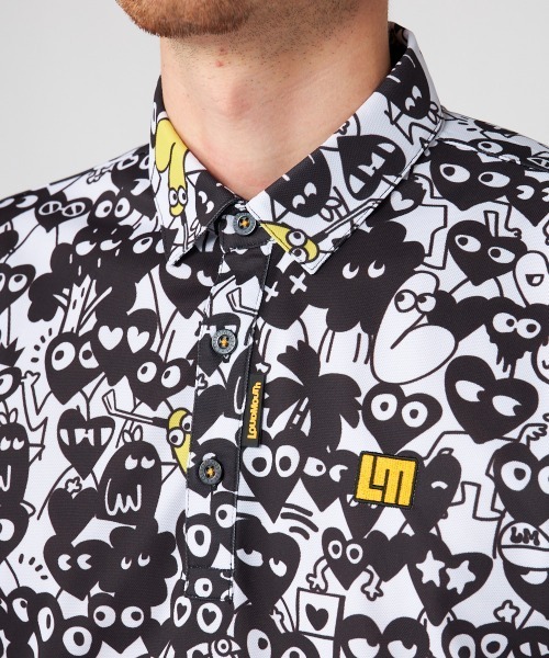Loudmouth（ラウドマウス）の「LOUDMOUTH/ラウドマウス ゴルフウェア ブランド ロゴ 刺繍 総柄 ハーフボタン 半袖 シャツ ポロシャツ 吸汗速乾 UV 接触冷感（ポロシャツ・メンズ・その他1/その他2/その他3/その他4/その他6/その他5・LL/M/L）」の12枚目の写真