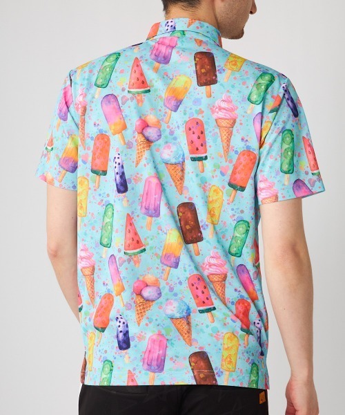 Loudmouth（ラウドマウス）の「LOUDMOUTH/ラウドマウス ゴルフウェア ブランド ロゴ 刺繍 総柄 ハーフボタン 半袖 シャツ ポロシャツ 吸汗速乾 UV 接触冷感（ポロシャツ・メンズ・その他1/その他2/その他3/その他4/その他6/その他5・LL/M/L）」の17枚目の写真