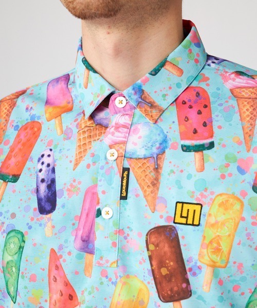 Loudmouth（ラウドマウス）の「LOUDMOUTH/ラウドマウス ゴルフウェア ブランド ロゴ 刺繍 総柄 ハーフボタン 半袖 シャツ ポロシャツ 吸汗速乾 UV 接触冷感（ポロシャツ・メンズ・その他1/その他2/その他3/その他4/その他6/その他5・LL/M/L）」の18枚目の写真